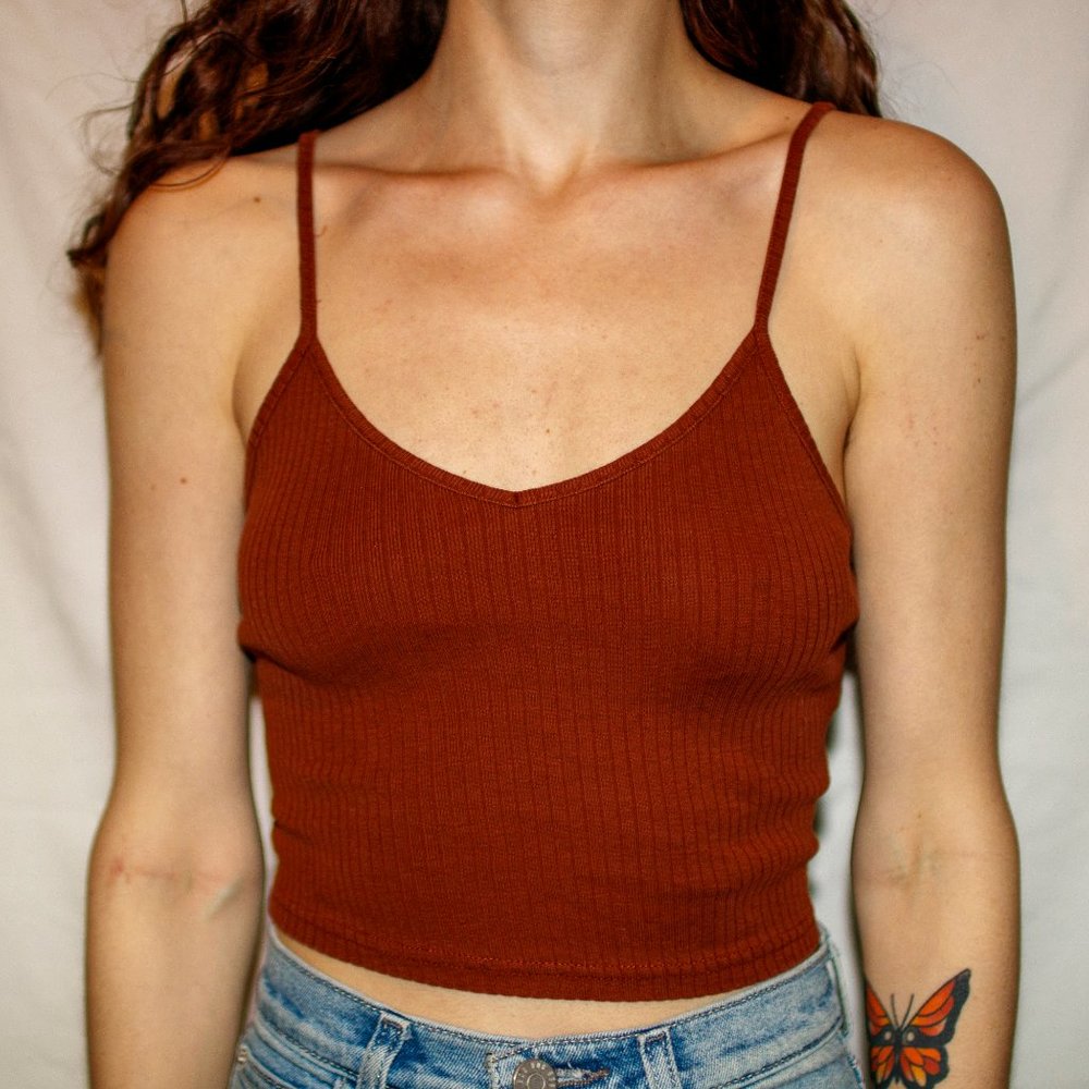 top shop spaghetti strap crop